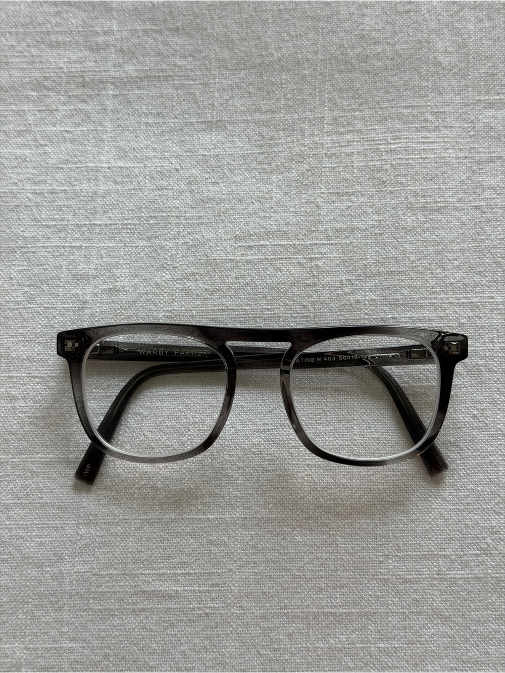 Warby Parker Prescription Keating Glasses in Ink Wash Grey - Picture 2 of 7